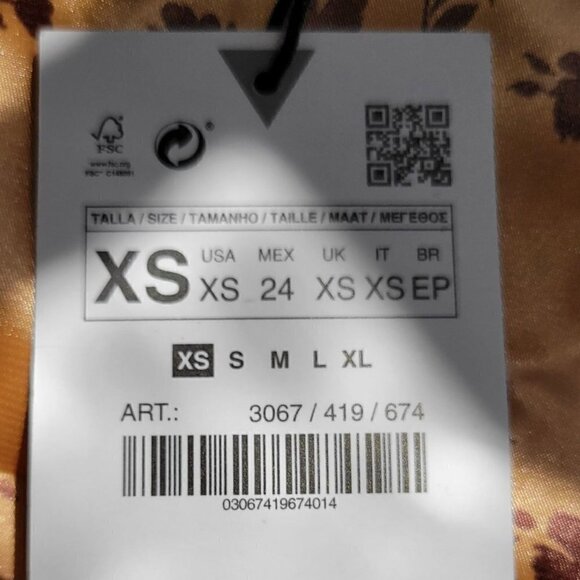 ZARA Long Sleeve Cropped Top Women Size XS - Picture 9 of 12